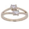 9ct Yellow Gold Moonstone Two Stone Fancy Ring
