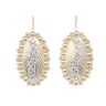 14ct Yellow And White Gold Greek Key Drop Earrings