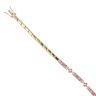 14ct Yellow Gold Cubic Zirconia and Pink Topaz Bracelet 7"