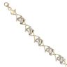 9ct Yellow and White Gold Heart Patterned Bracelet 7.5"