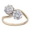 9ct Yellow Gold Cubic Zirconia Two Stone Twist Ring