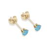 9ct Yellow Gold Blue Cubic Zirconia Stud Earrings 3mm