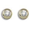 18ct Yellow Gold 0.10ct Diamond Rubover Earrings