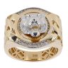 14ct Yellow And White Gold Cubic Zirconia Lion Ring