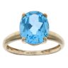 9ct Yellow Gold Blue Topaz Single Stone Ring