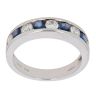 18ct White Gold 0.58ct Brilliant Cut Diamond and Sapphire Eternity Ring
