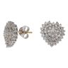 18ct Yellow And White Gold 1.00ct Brilliant Cut Diamond Heart Cluster Earrings