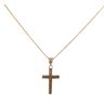 9ct Yellow Gold Patterned Cross Pendant And Chain 18"