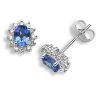 18ct White Gold Diamond 0.19ct Sapphire 1.06ct Stud Earrings
