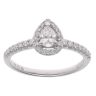 18ct White Gold 0.38ct Pear And Brilliant Cut Diamond Cluster Ring