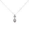 18ct White Gold 0.80ct Brilliant Cut Diamond Cluster Pendant and Chain 18"