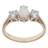 9ct Yellow Gold Created Opal and Cubic Zirconia Fancy Ring