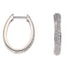 9ct White Gold 0.55ct Brilliant Cut Diamond Hoop Earrings