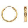 22ct Yellow Gold Diamond Cut Channel Hoop Earrings
