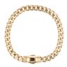14ct Yellow Gold Monaco Classic Plain Lock Curb Bracelet 7"