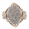 9ct Yellow Gold 1.00ct Brilliant and Baguette Cut Diamond Cluster Ring