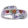 9ct White Gold Multi Gemstone Fancy Ring