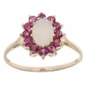 9ct Yellow Gold Opal and Ruby Cluster Ring
