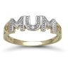 9ct Yellow Gold 0.02ct Diamond Mum Ring