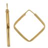 22ct Yellow Gold Classic Plain Square Hoop Earrings