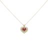 18ct Yellow Gold 0.35ct Brilliant Cut Diamond And Garnet Heart Cluster Pendant And Chain 18"