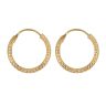 22ct Yellow Gold Textured Hoop Earrings