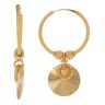 22ct Yellow Gold Diamond Cut Drop Hoop Earrings