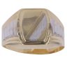 14ct Yellow and White Gold Patterned Signet Ring