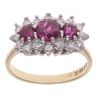 18ct Yellow Gold 0.33ct Brilliant Cut Diamond and Ruby Cluster Ring