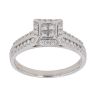 18ct White Gold 0.50ct Princess and Brilliant Cut Diamond Cluster Ring