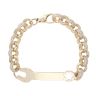 9ct Yellow Gold Cubic Zirconia Spanner Belcher Bracelet 5.5"
