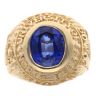 9ct Yellow Gold Blue Stone College Ring