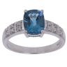 9ct White Gold 0.25ct Brilliant Cut Diamond and Blue Topaz Solitaire Ring