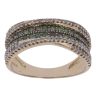 9ct Yellow Gold 0.85ct Round Brilliant Cut Diamond and Green Gemstone Fancy Ring
