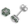 18ct White Gold Diamond 0.09ct Emerald 0.37ct Stud Earrings