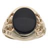 9ct Yellow Gold Onyx Patterned Signet Ring