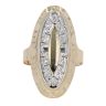 14ct Yellow and White Gold Greek Key Ellipse Ring