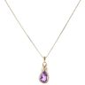 9ct Yellow Gold Amethyst Pear Pendant and Chain 18"