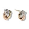 9ct Yellow, White And Rose Gold Half Knot Stud Earrings