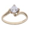 9ct Yellow Gold Cubic Zirconia Twist Solitaire Ring