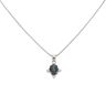 18ct White Gold 0.10ct Brilliant Cut Diamond And Sapphire Pendant And Chain 18"