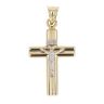 14ct Yellow And White Gold Crucifix Pendant