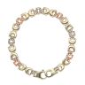 9ct Yellow, White And Rose Gold Fancy Bracelet 7.5"