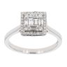 9ct White Gold 0.33ct Diamond Square Cluster Ring