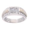 9ct Yellow and White Gold Cubic Zirconia Signet Ring