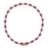 9ct Yellow Gold 0.03ct Diamond And Ruby Bracelet 7.5"