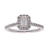 18ct White Gold 0.82ct Emerald Cut Diamond Cluster Ring
