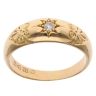 18ct Yellow Gold 0.10ct Diamond Patterned Signet Ring
