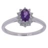 18ct White Gold 0.20ct Brilliant Cut Diamond and Amethyst Cluster Ring