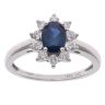 18ct White Gold 0.44ct Brilliant Cut Diamond and Sapphire Cluster Ring